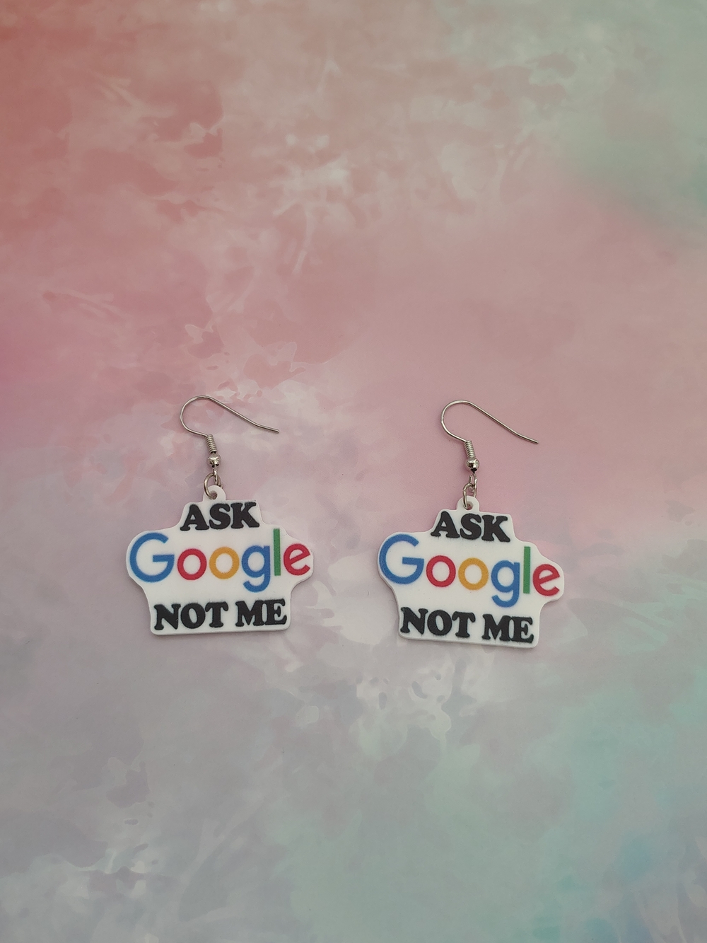 NEW Ask Google Not Me Colorful Logo Earrings